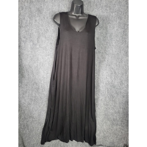 JOYS PUN Dresses & Skirts - JOYSPUN Womens XL Black Maxi Dress V Neck Sleeveless Casual Summer